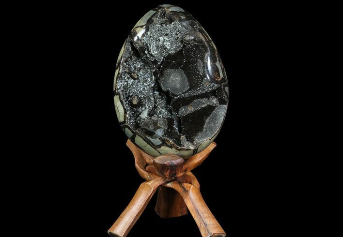 Septarian Dragon Egg Geode - Crystal Filled #71848